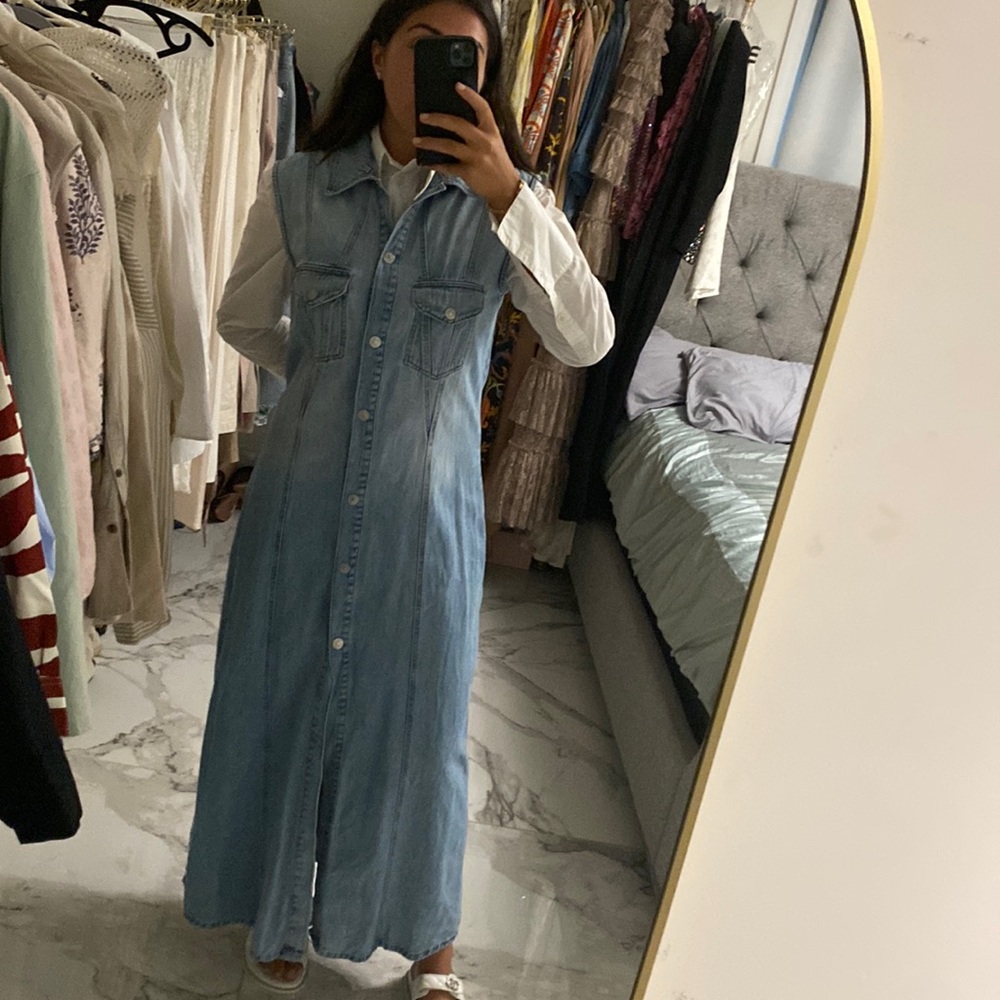 Zara maxi denim dress